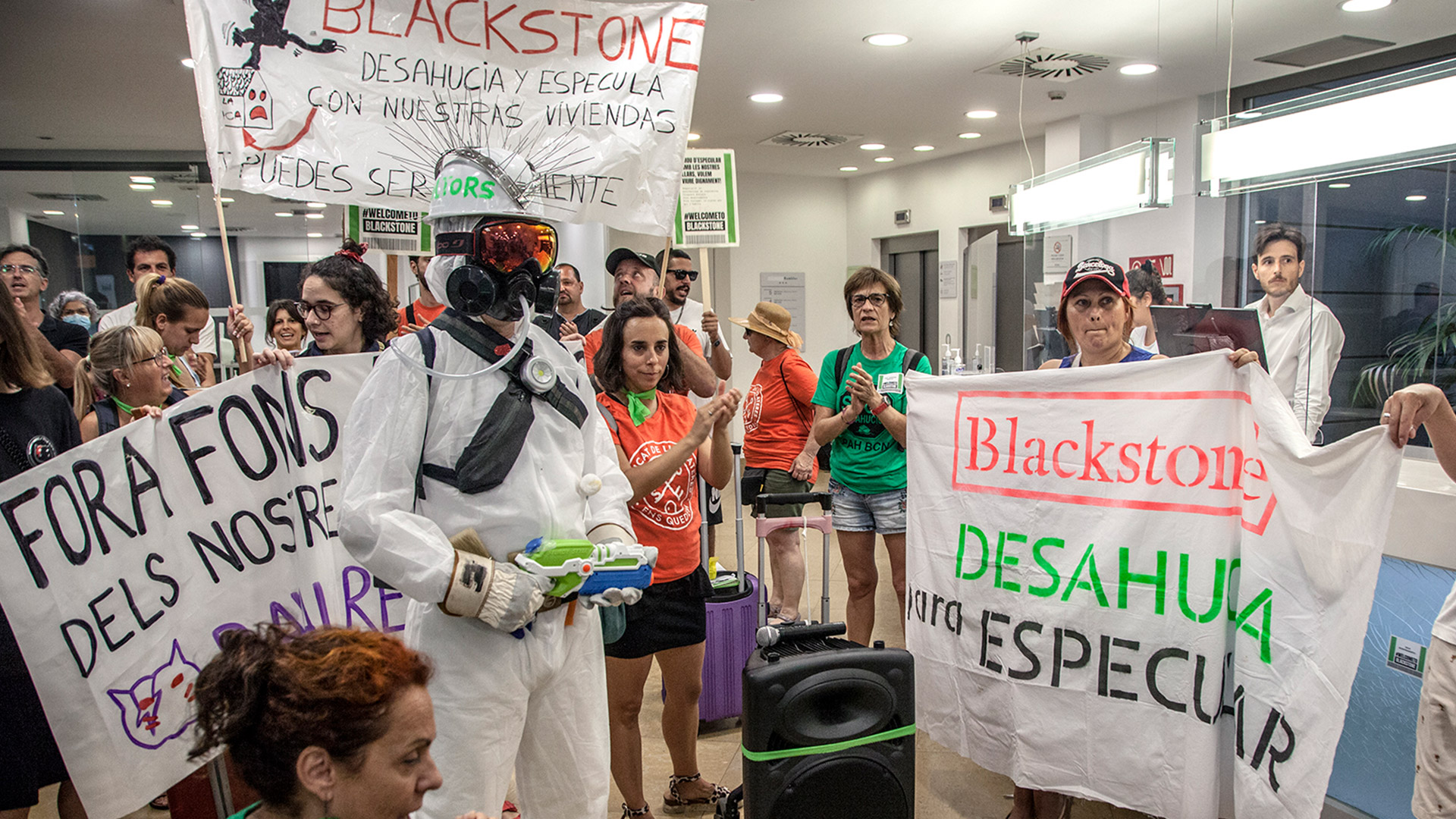 Acción en dos hoteles de Blackstone en defensa del derecho a la vivienda