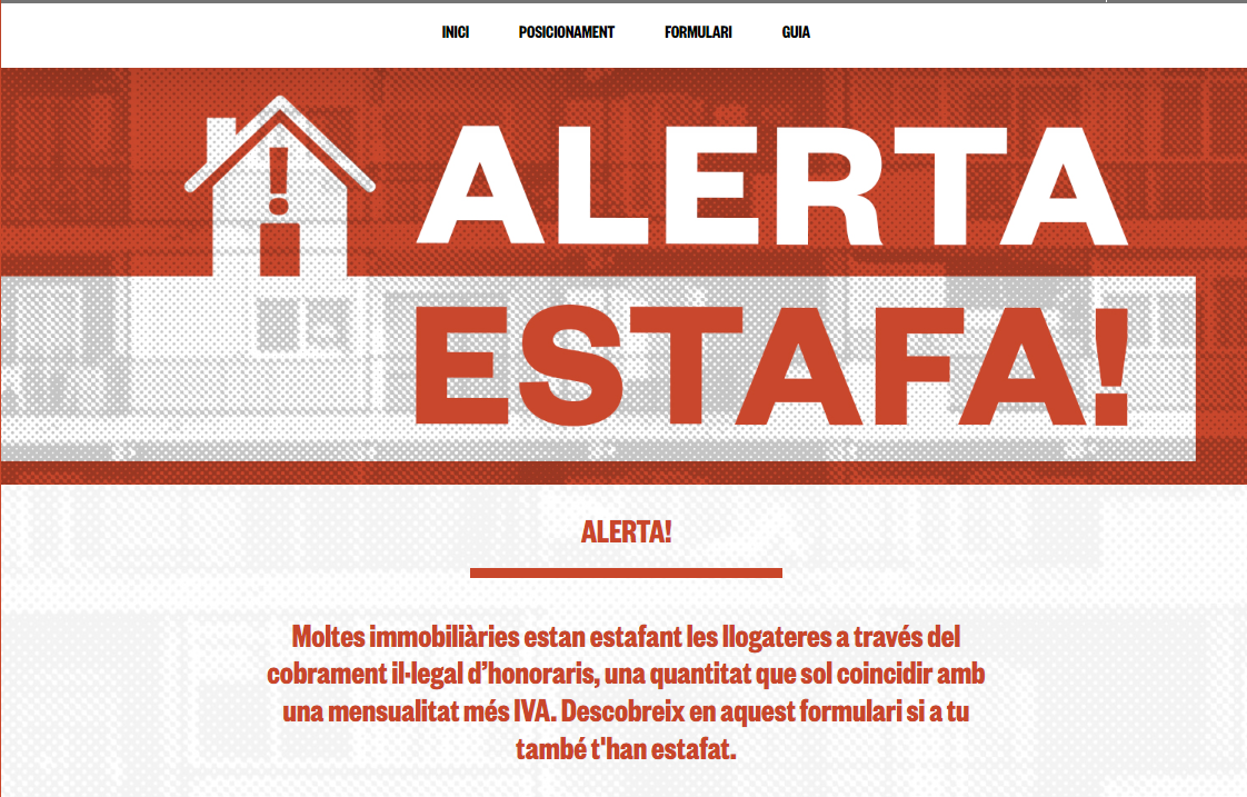 Sindicatos de inquilinas de distintos territorios lanzamos una web para recuperar los honorarios estafados por las inmobiliarias