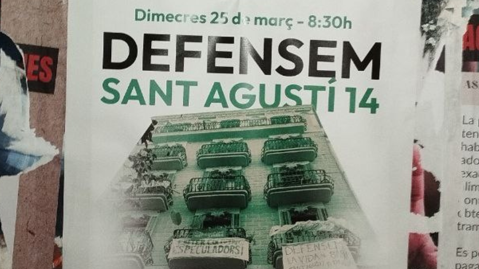 Aturem el desnonament de Sant Agusti 14: Gràcia vs Colivings
